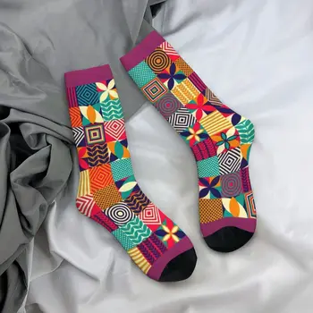 Чулки с красочным рисунком, абстрактный дизайн, кавайные носки, осенние нескользящие носки для девочек, качественные носки для скейтборда